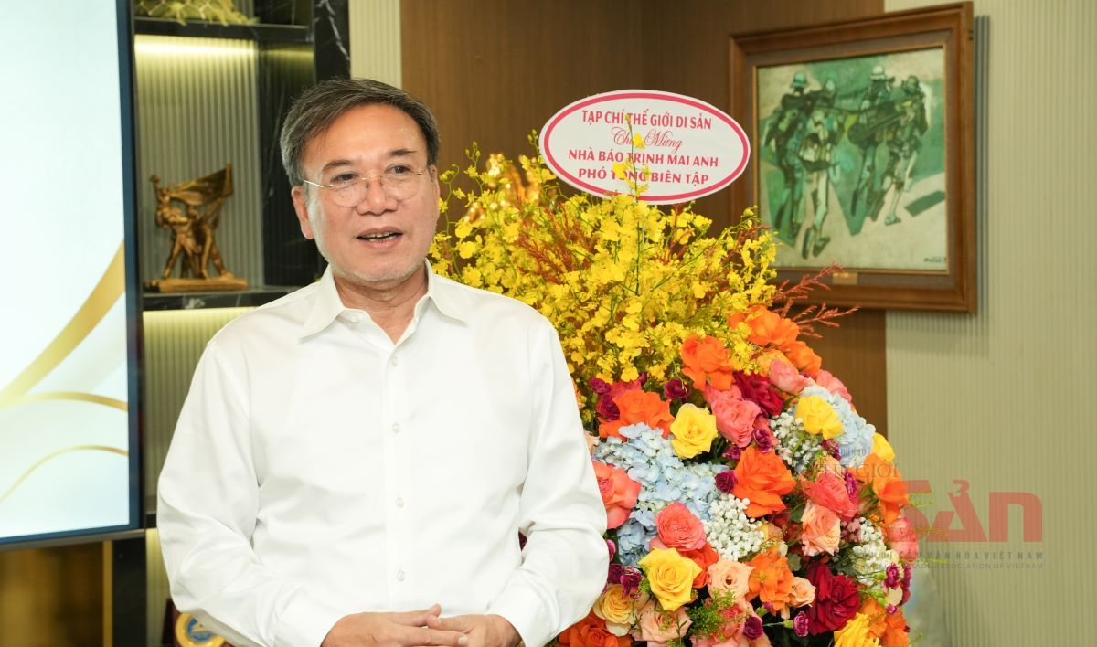 ThS, Nhà báo Trịnh Thanh Giảng - Phó Chủ tịch Hội DSVH Việt Nam, Q. Tổng Biên tập Tạp chí Thế giới Di sản phát biểu tại buổi Lễ..JPG